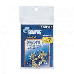 Barrel Swivels with Interlock Snaps - Vinyl Pouches #3 (3 per bag)