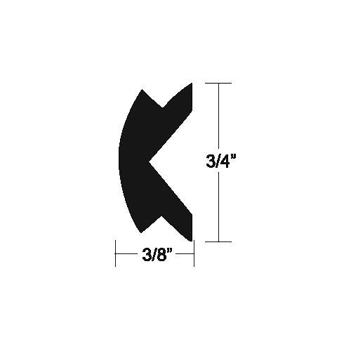 Taco V124155BKA501 Flexible Vinyl Insert, 50' Black