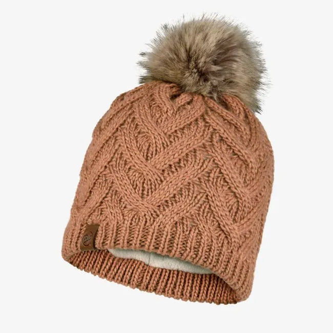 KNITTED & FLEECE HAT CARYN ROSEWOOD