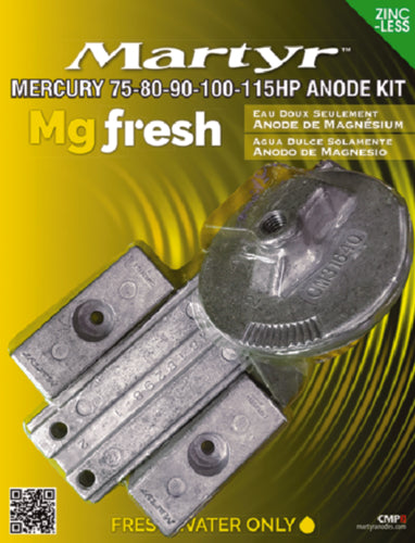 Martyr Magnesium Anode Kit For Mercury 75-80-90-100-115HP Engines