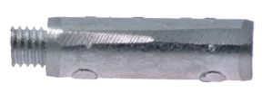 ZINC PENCIL ANODE ONLY, 2" x 5/8" 7/16 THREAD NO NUT