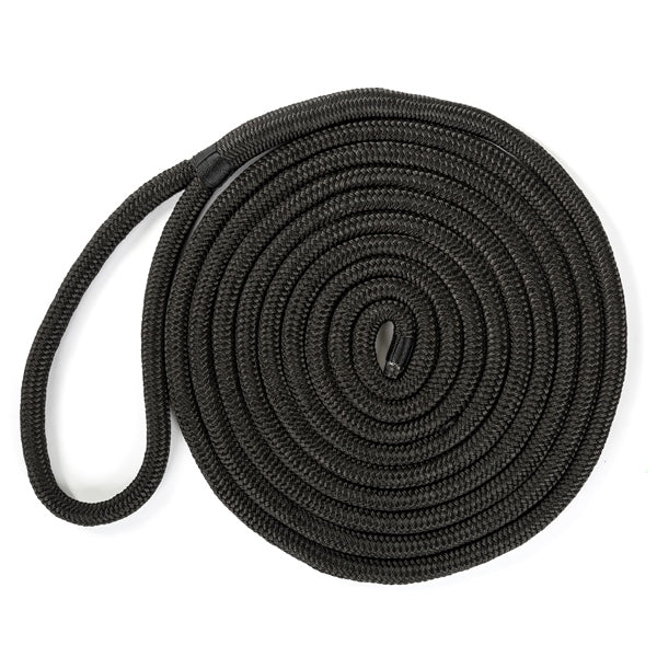 DOCK LINE 5/8"X20 DOUB BRAID NYL BK