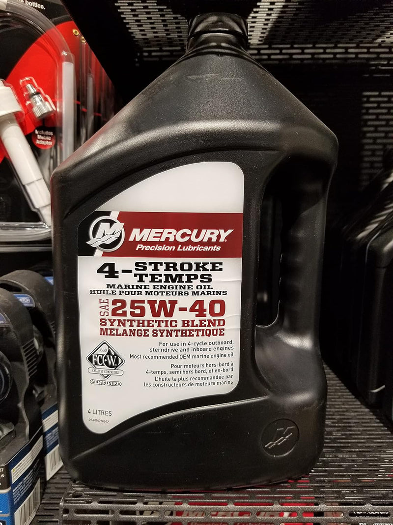 Mercury 25W40 Synthetic Blend Marine Engine Oil - 1 GAL. 3.78 Liters