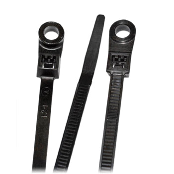 UL CABLE TIE W/MOUNT HOLE,15",BLACK,100PK