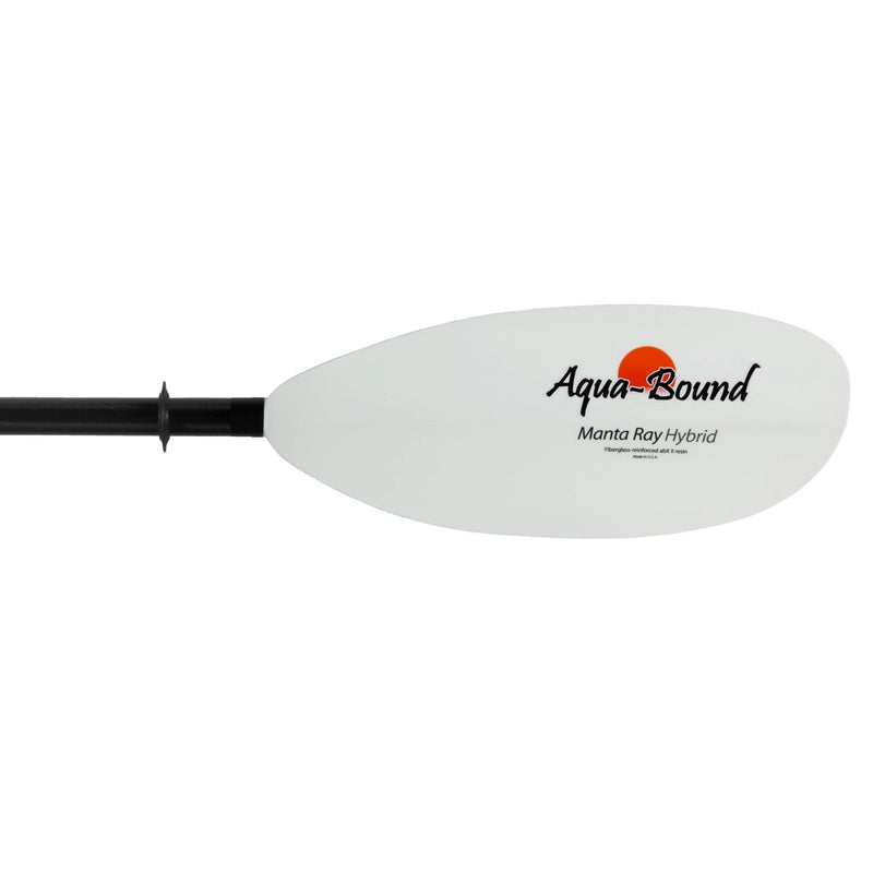 Manta Ray White Hybrid 2-Piece Posi-Lok Carbon Shaft Kayak Paddle