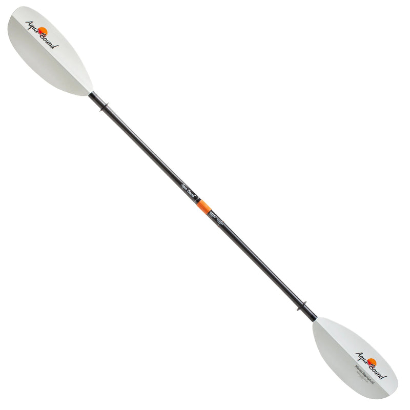 Manta Ray White Hybrid 2-Piece Posi-Lok Carbon Shaft Kayak Paddle