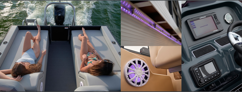2023 Massimo Marine Pontoon 24 Limited Lounge Black/Tan