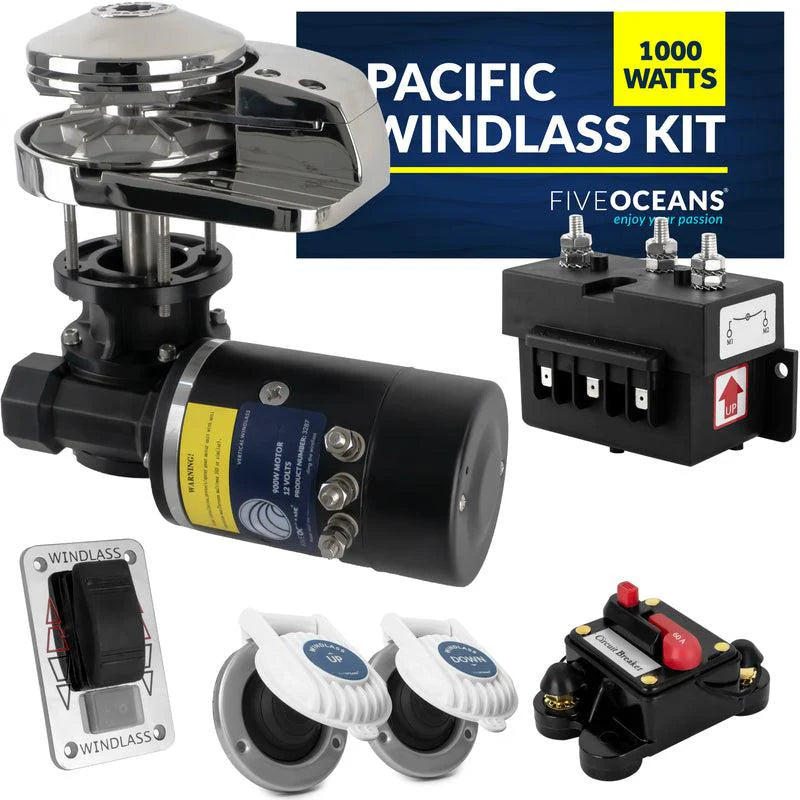 Vertical Windlass 1000W , 12V, 5/16" Chain